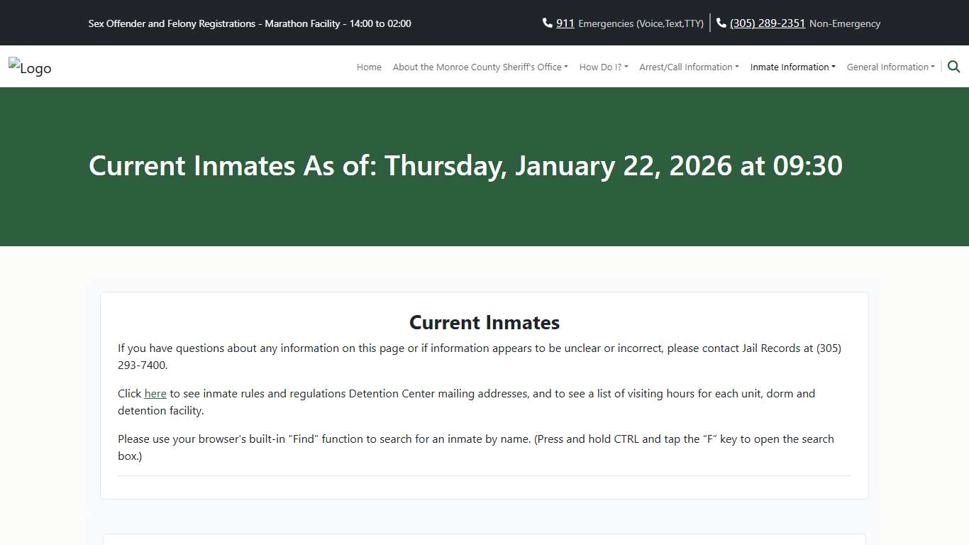 M.C.S.O - Current Inmates